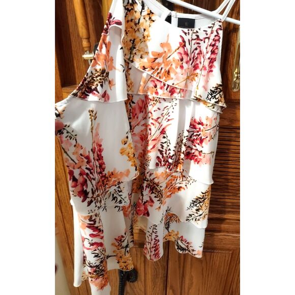 Worthington Woman's Classic Floral Ruffle Tiered Spagetti Strap Blouse - Picture 4 of 7